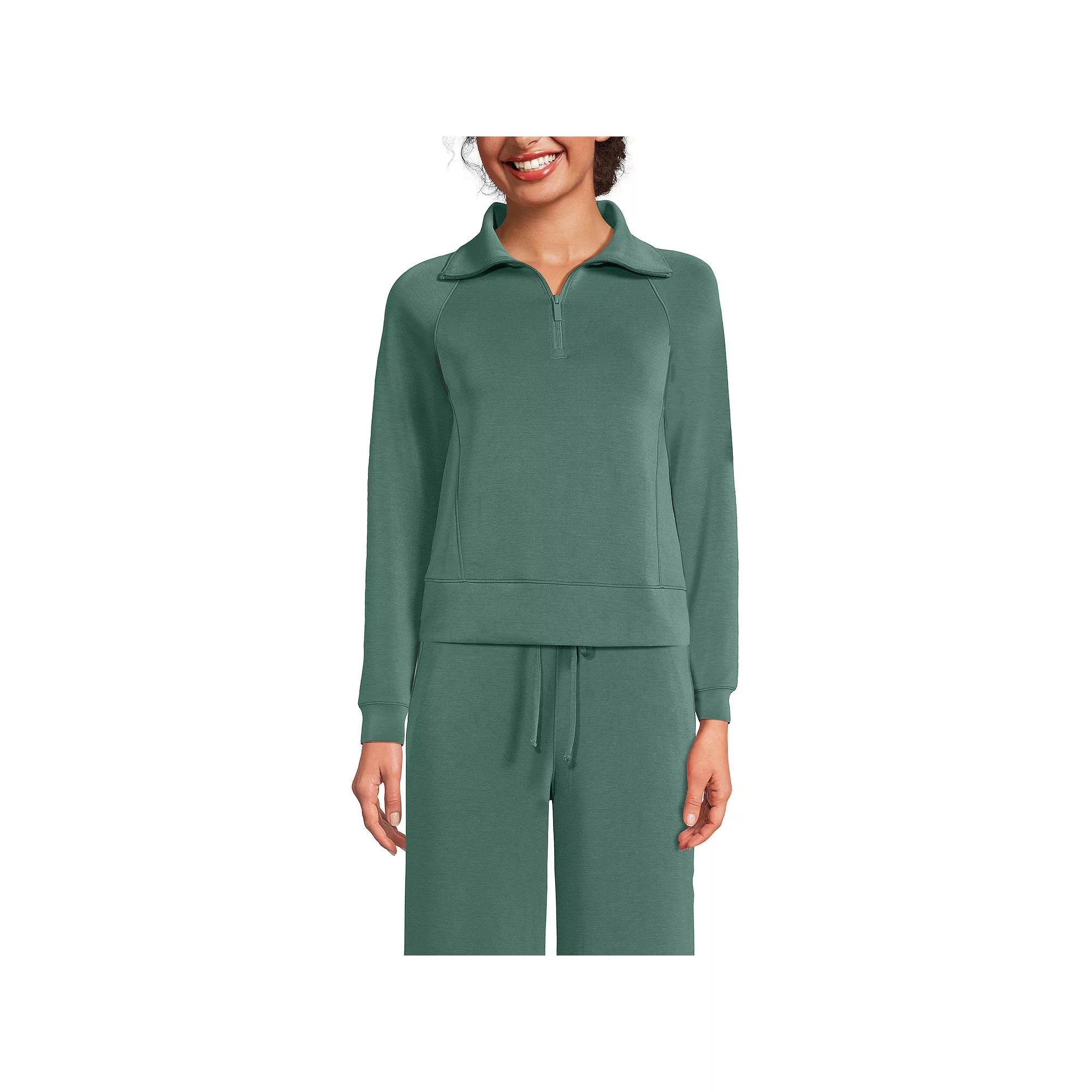 Women's Lands' End Long Sleeve Softest Touch Half-Zip Top,  Product Image