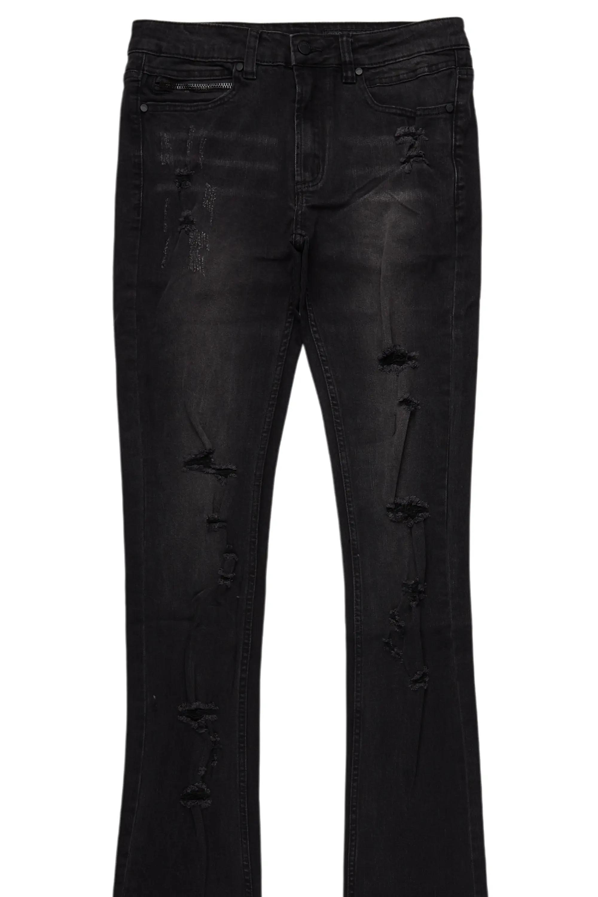 Stellan Dark Grey Super Stacked Flare Jean Male Product Image