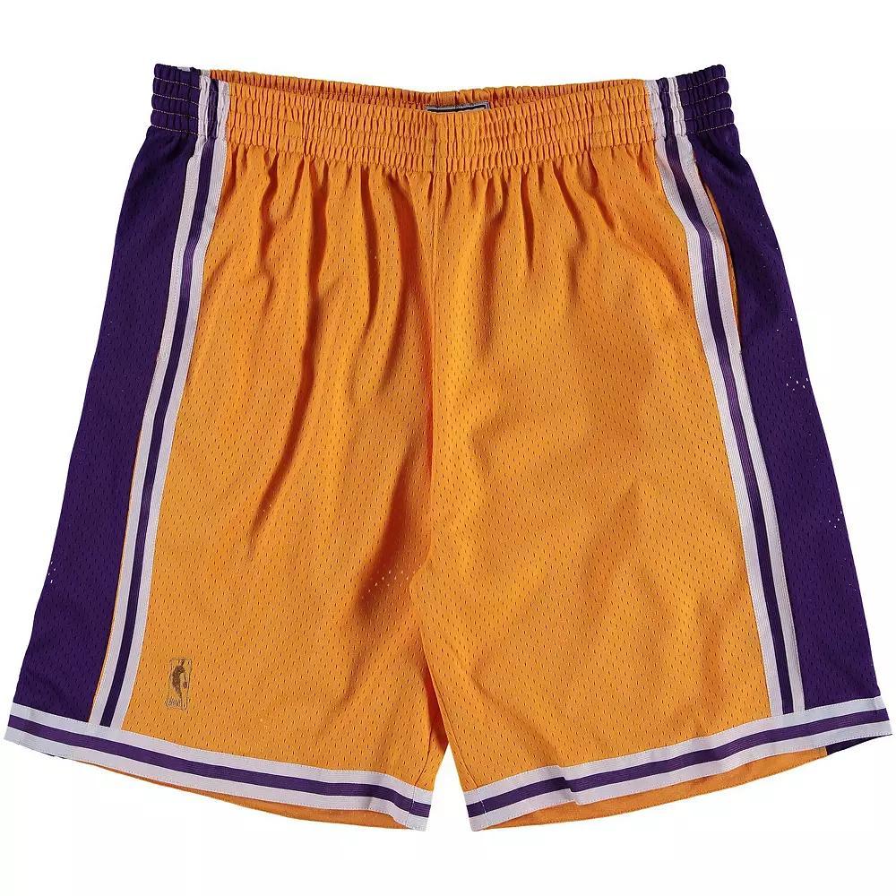 Men's Mitchell & Ness Gold Los Angeles Lakers Big & Tall Hardwood Classics Swingman Shorts,  Product Image