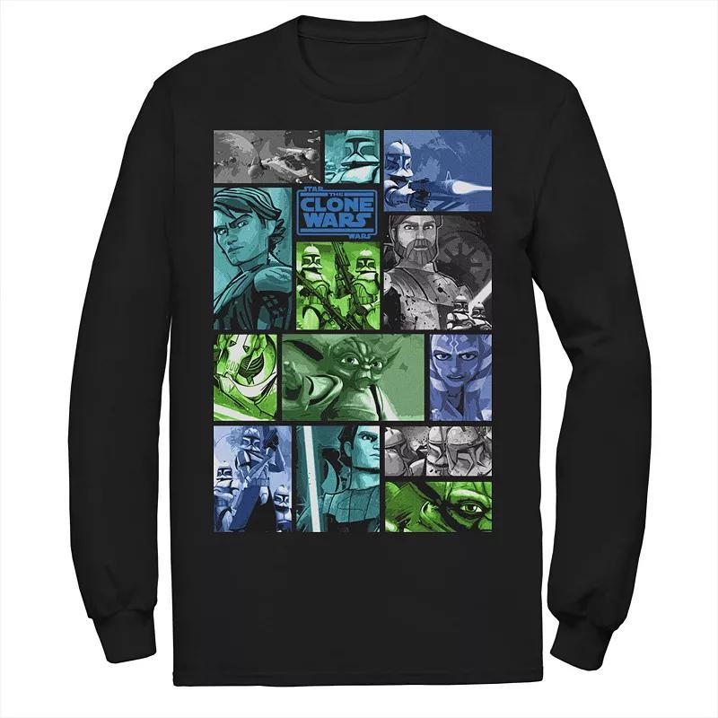 Men's Star Wars: Clone Wars Group Shot Panels Tee, Size: Large, Black Product Image