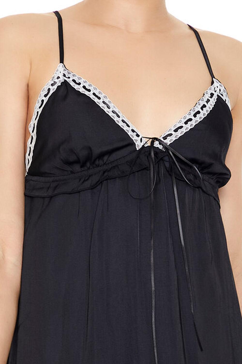 Lace-Trim Babydoll Mini Dress | Forever 21 Product Image