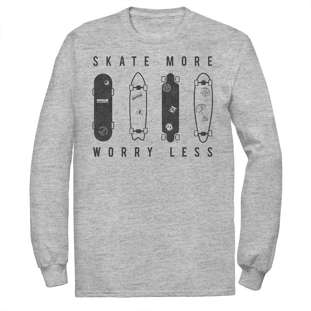Men's Skate More Worry Less Skateboard Lineup Sketch Tee,  Product Image