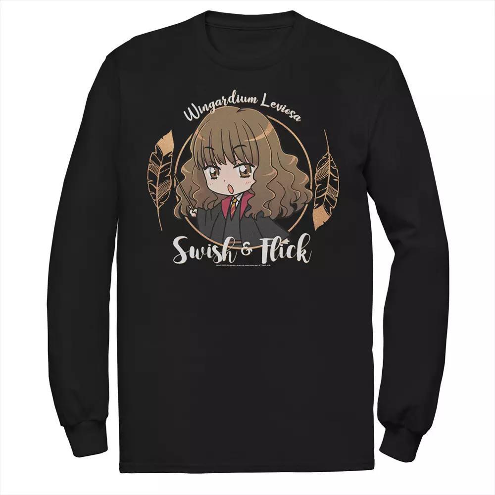 Men's Harry Potter Hermione Granger Swish And Flick Anime Portrait Tee, Size: Medium, Black Product Image