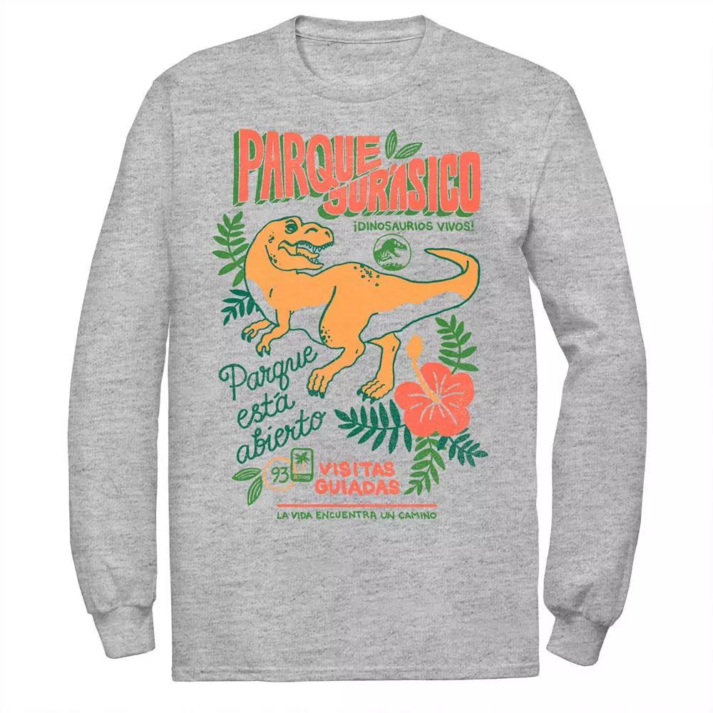 Men's Jurassic Park Spanish Opening Day Poster Tee, Size: XL, Athletic Grey Product Image