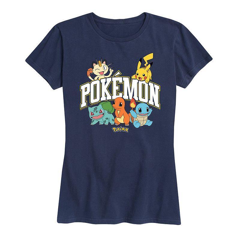 Women's Pokemon Athletic Graphic Tee, Size: Large, Grey Blue Product Image