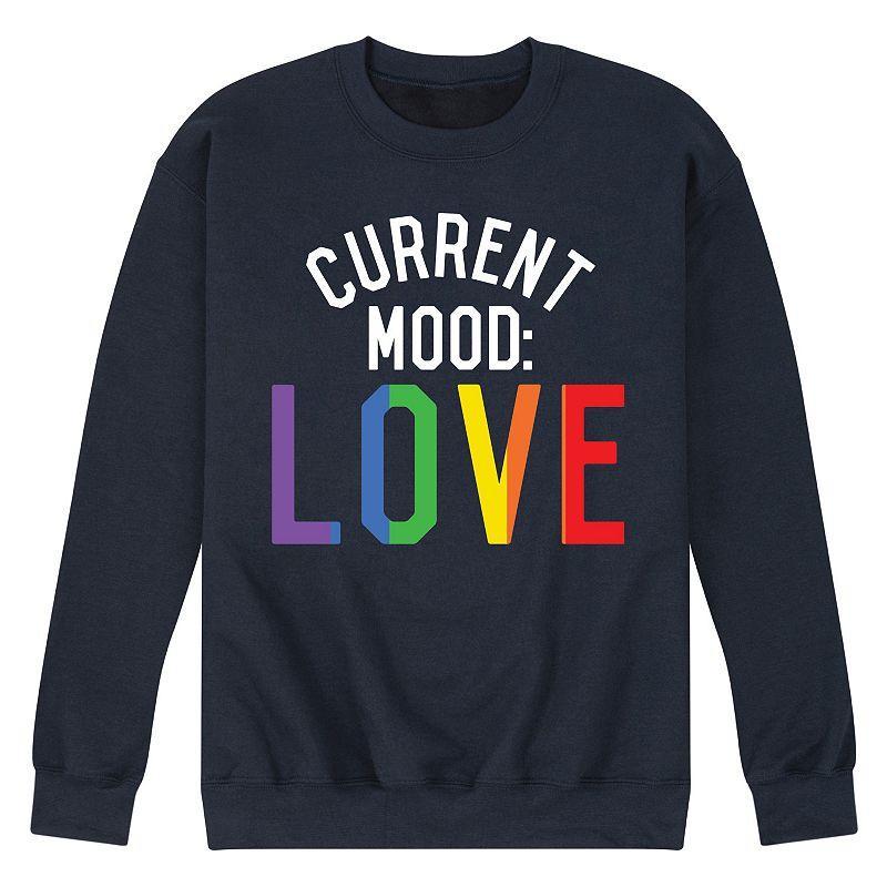 Mens Current Mood Love Fleece Sweatshirt Blue Product Image