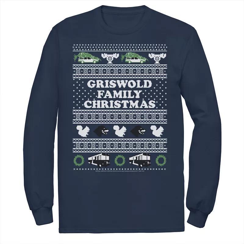 Men's National Lampoon's Christmas Vacation Logo Ugly Sweater Graphic Tee, Size: XL, Blue Product Image