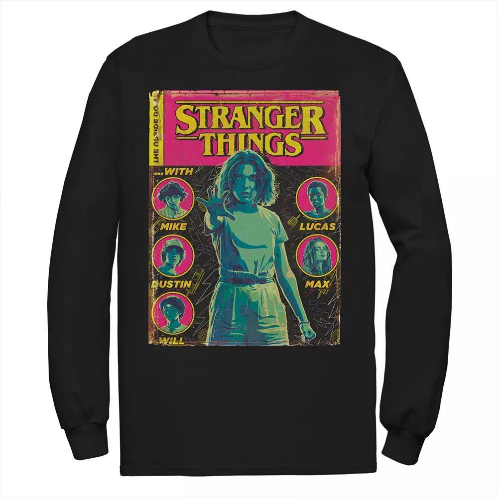 Men's Stranger Things Group Shot Comic Cover Tee, Size: Small, Black Product Image