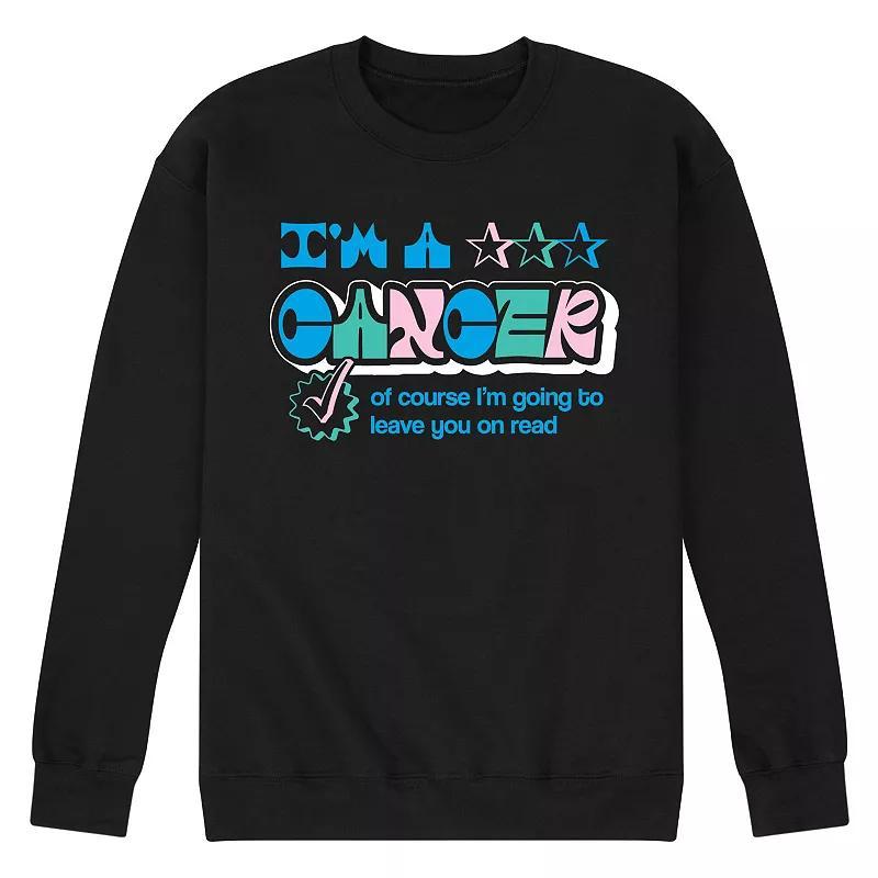 Men's Cancer Leave You On Read Fleece Sweatshirt, Size: Medium, Blue Product Image