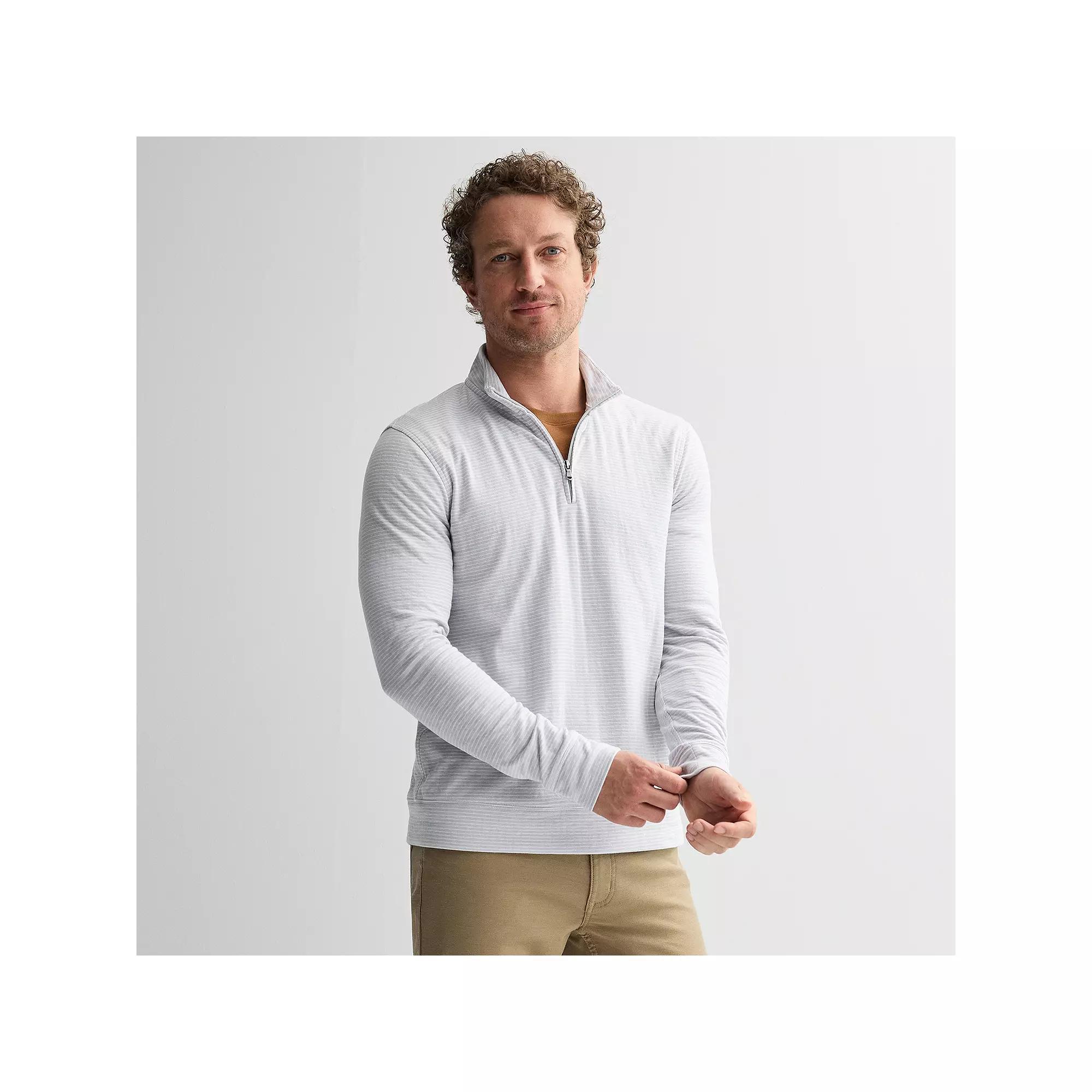 Men's Sonoma Goods For Life® The Super Soft Double-Knit Quarter Zip Pullover, Size: Medium, Wicked Grey Product Image