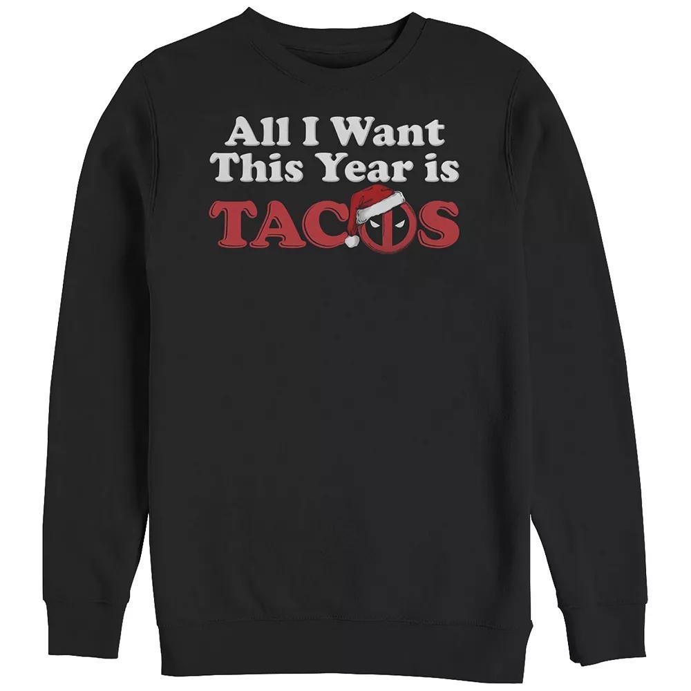 Big & Tall Marvel Deadpool All I Want This Year Is Tacos Icon Graphic Fleece, Men's,  Product Image