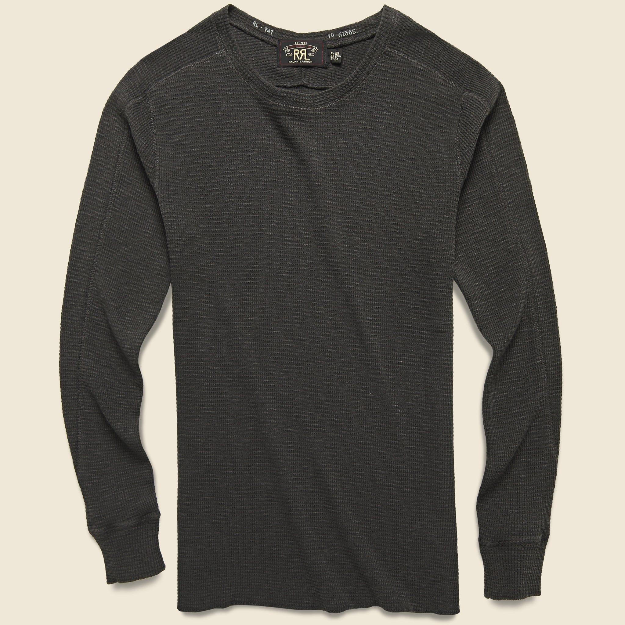 Waffle Crewneck - Faded Black Product Image