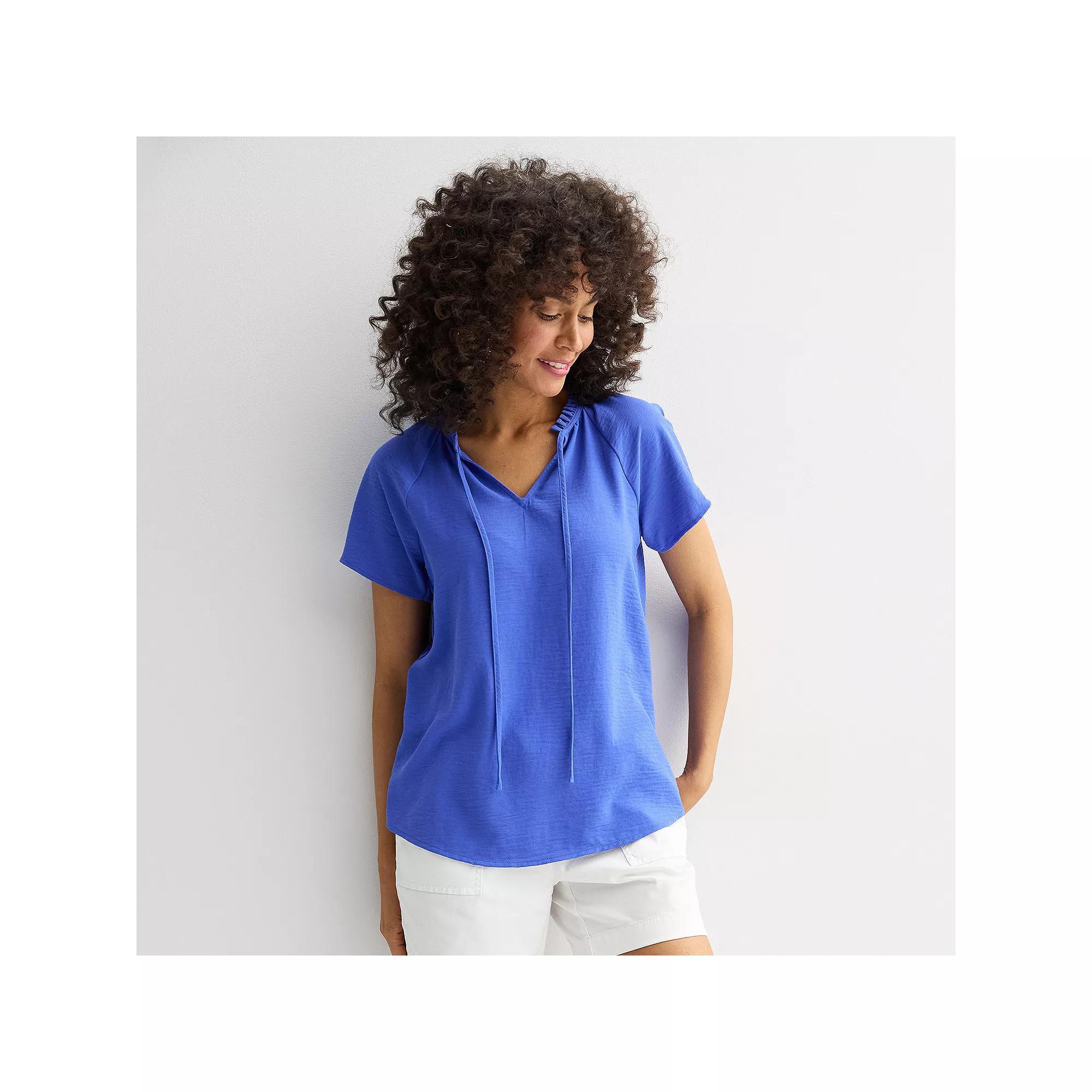 Women's Croft & Barrow® Soft Femme Blouse, Size: XL, Xander Purple Product Image