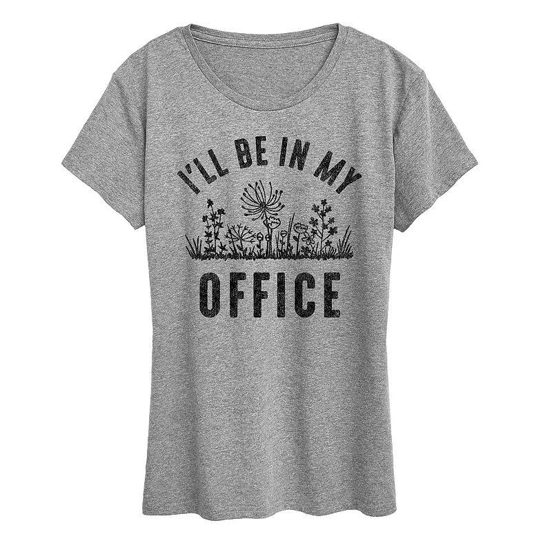 Women's I'll Be In My Office Graphic Tee, Size: Small, Grey Gray Product Image