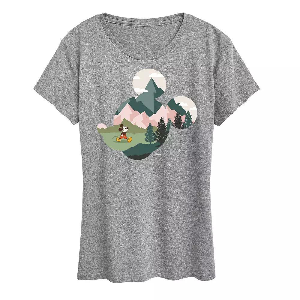 Disney's Mickey Mouse Women's Nature Fill Graphic Tee, Size: XL, Grey Gray Product Image