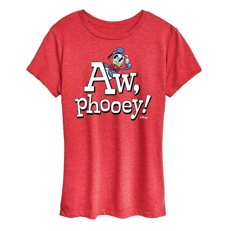 Disneys Donald Duck Womens Aw Phooey Graphic Tee Grey Red Product Image