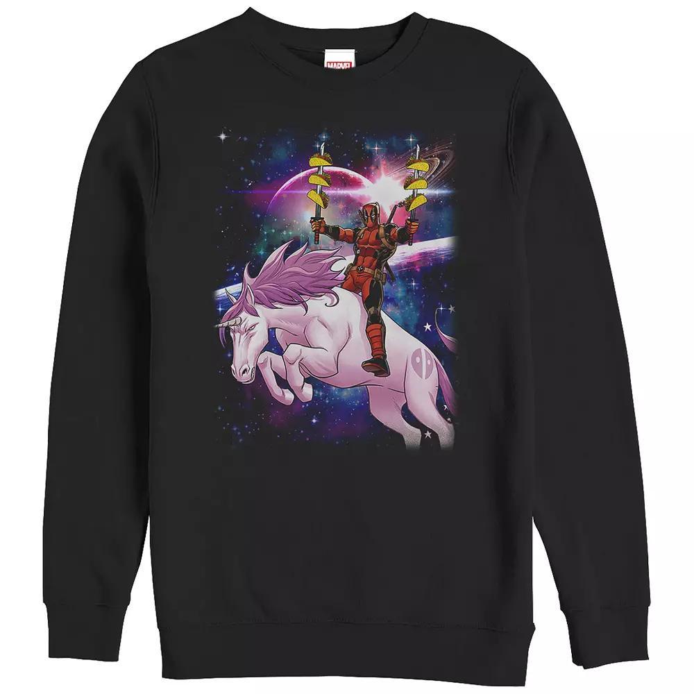 Big & Tall Marvel Deadpool Pink Unicorn Ride Graphic Fleece, Men's, Size: XXL Tall, Black Product Image