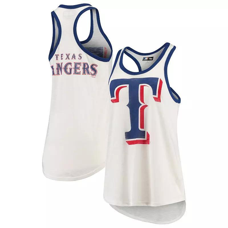 Women's G-III 4Her by Carl Banks White Texas Rangers Tater Racerback Tank Top, Size: 2XL Product Image