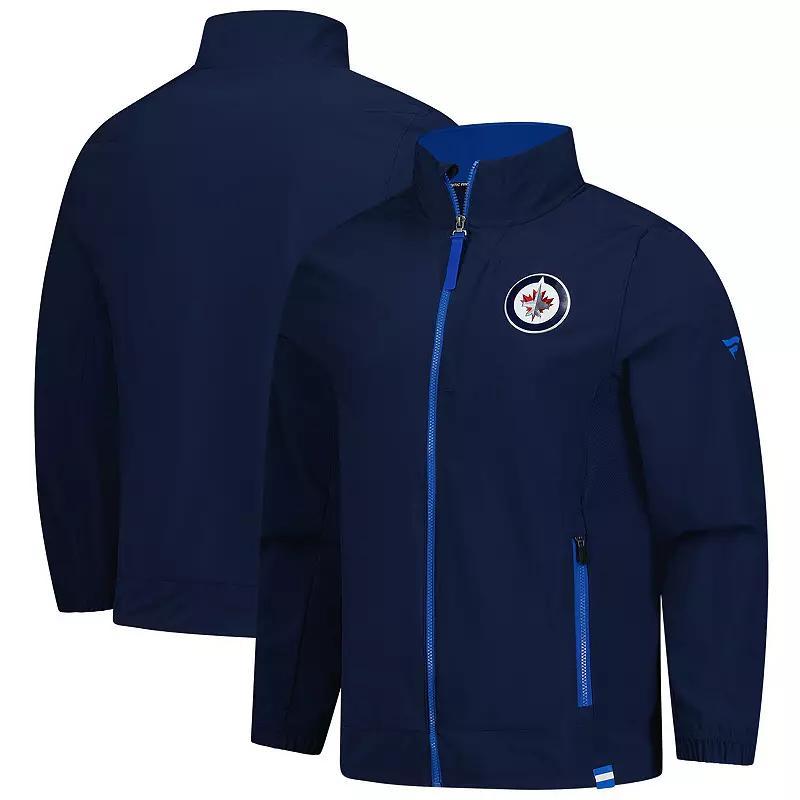 Men's Fanatics  Navy Winnipeg Jets Authentic Pro Rink Coaches Full-Zip Jacket, Size: XL, Jts Blue Product Image