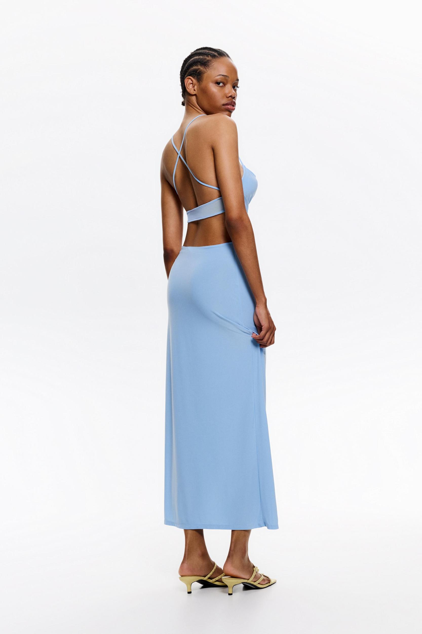 Draped strappy midi dress Product Image