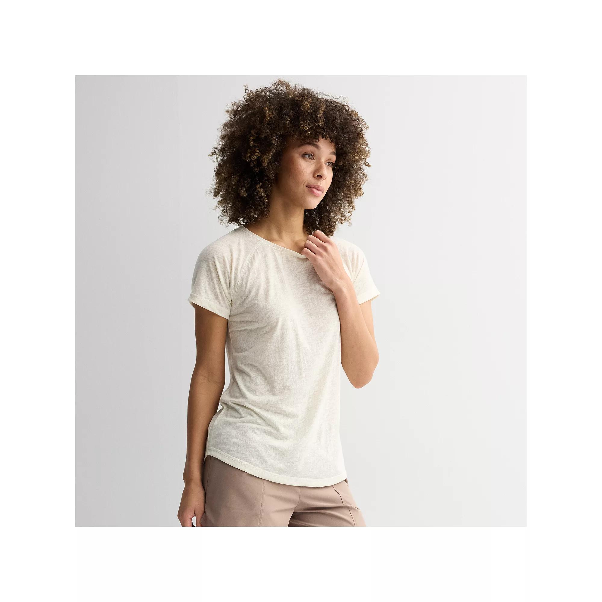 Women's Tek Gear® Core Raglan Tee, Size: XXL, Beige Burnout Product Image