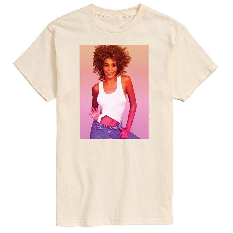 Big & Tall Whitney Houston Photo Tee, Men's, Size: 6XB, Athletic Grey Product Image