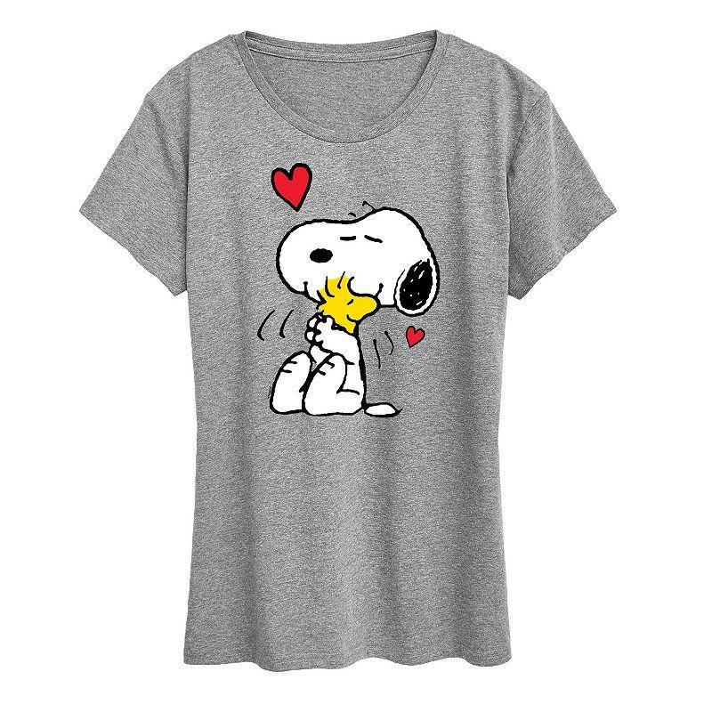 Women's Peanuts Lots Of Love Graphic Tee, Size: Small, Juniper Product Image