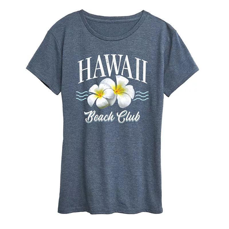 Women's Hawaii Beach Club Graphic Tee, Size: XXL, Heather Grey Product Image