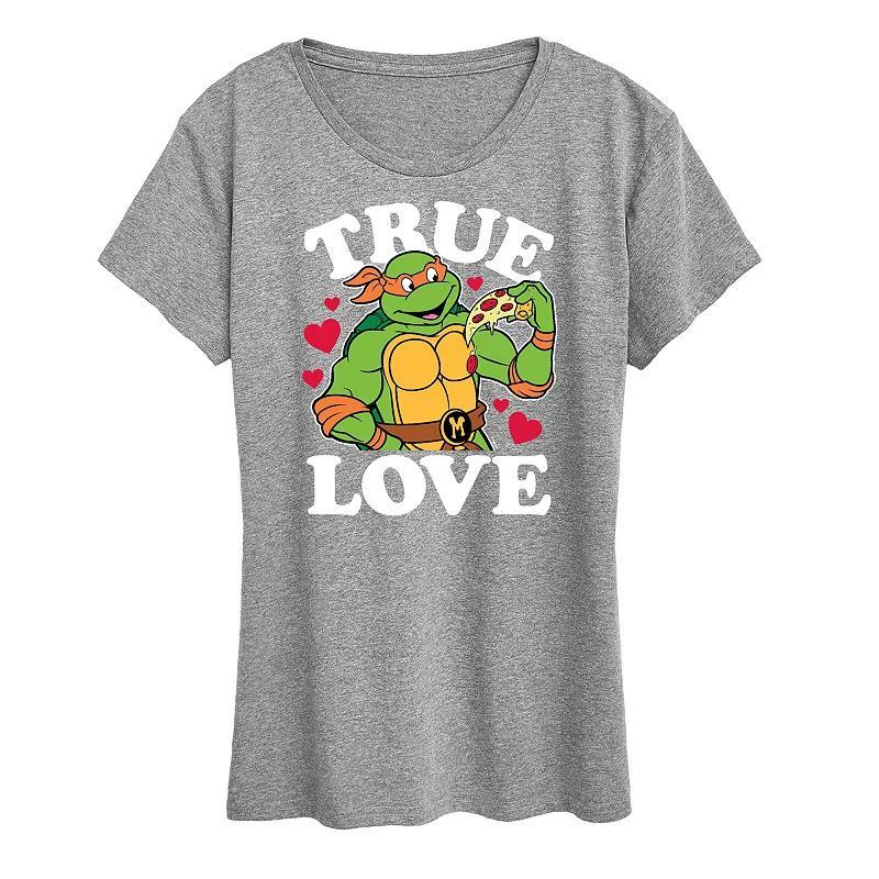 Women's Teenage Mutant Ninja Turtles True Love Graphic Tee, Size: XXL, Grey Gray Product Image