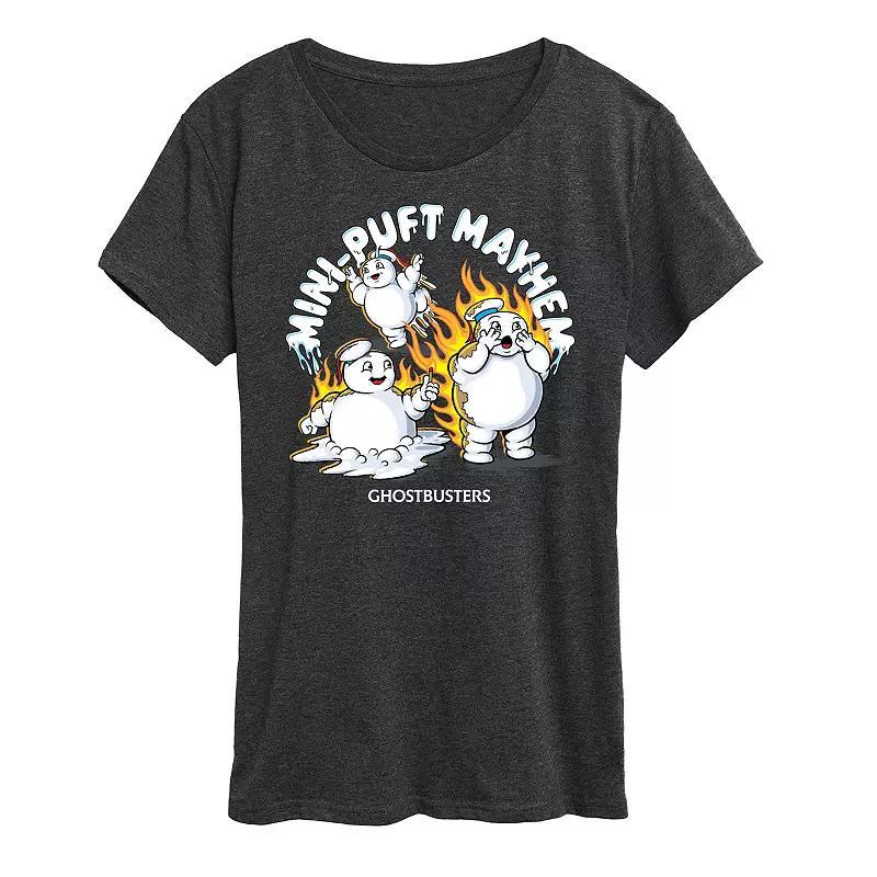 Women's Ghostbusters Mini Pufts Mayhem Graphic Tee, Size: Large, Heather Grey Product Image