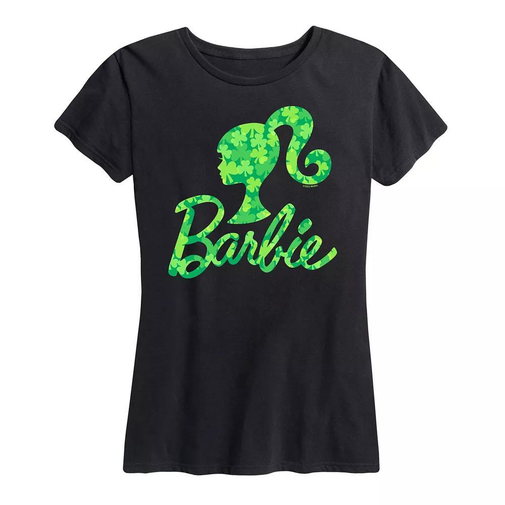 Women's Barbie® Logo Shamrock Pattern Graphic Tee,  Product Image