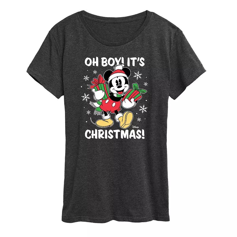 Disney's Mickey Mouse Women's Oh Boy Its Christmas Graphic Tee, Girl's,  Product Image