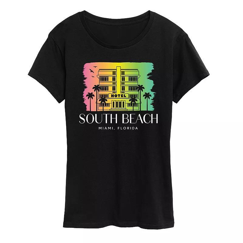 Womens South Beach Florida Graphic Tee Blue Product Image