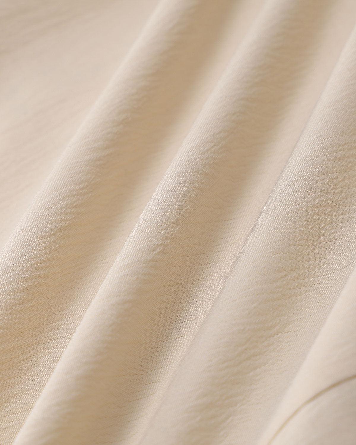 Beige V Neck Pleated Button Blouse Product Image