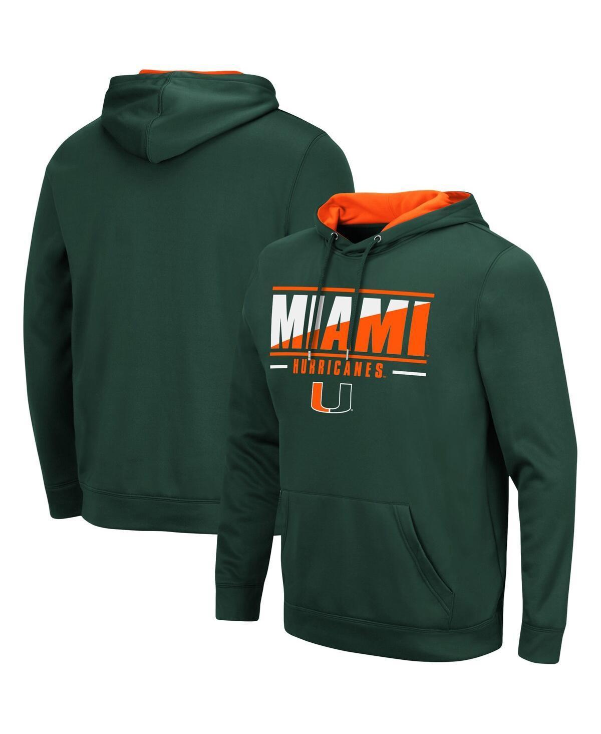 Mens Colosseum Miami Hurricanes Slash Stack 2.0 Pullover Hoodie Product Image