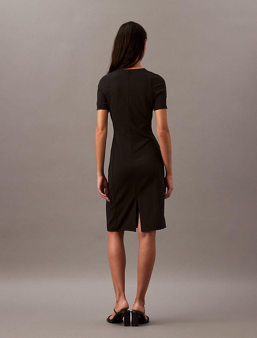 Compact Stretch Crepe Shift Dress Product Image