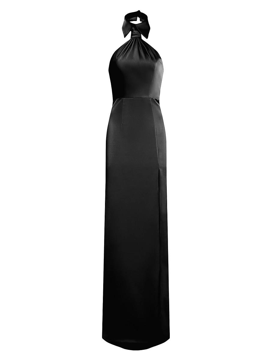 Womens Gemi Satin Halterneck Gown Product Image