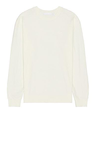 Helmut Lang Fine Gauge Crewneck Sweater in White Product Image