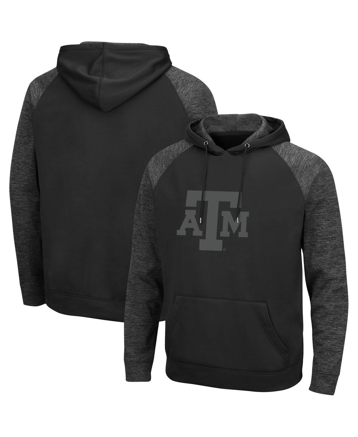 Men's Colosseum Black Arizona State Sun Devils Blackout 3.0 Tonal Raglan Pullover Hoodie, Size: Small Product Image