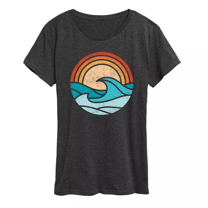 Women's Wave Scene Graphic Tee, Size: XL, Blue Product Image