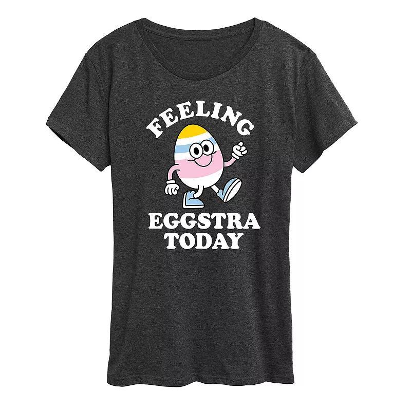 Women's Feelin' Eggstra Graphic Tee, Size: Large, Heather Grey Product Image