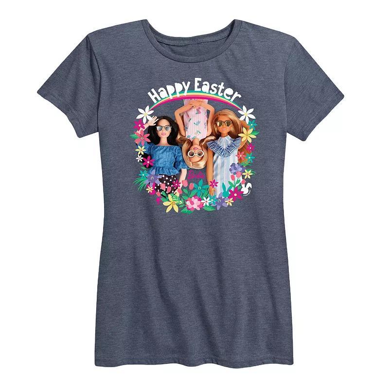 Womens Barbie Happy Easter Graphic Tee Grey Gray Product Image