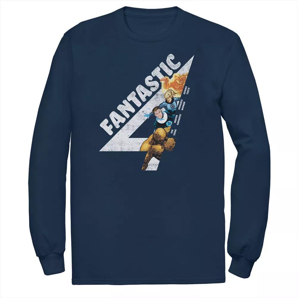 Men's Marvel Fantastic Four Group Shot Logo Fill Tee, Size: 3XL, Blue Product Image
