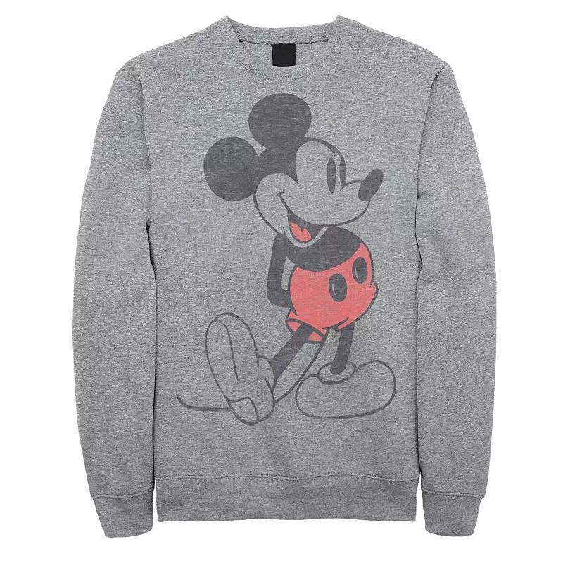 Disneys Big & Tall Mickey & Friends Mickey Mouse Vintage Portrait Fleece, Mens Athletic Grey Product Image