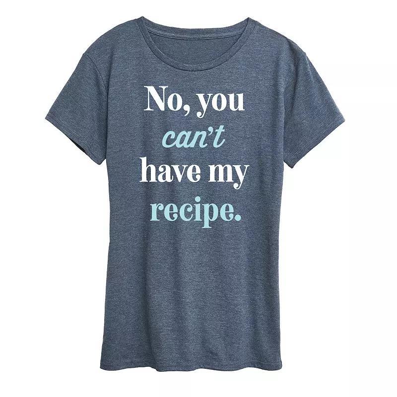 Women's No Can't Have Recipe Graphic Tee, Size: Small, Heather Grey Product Image