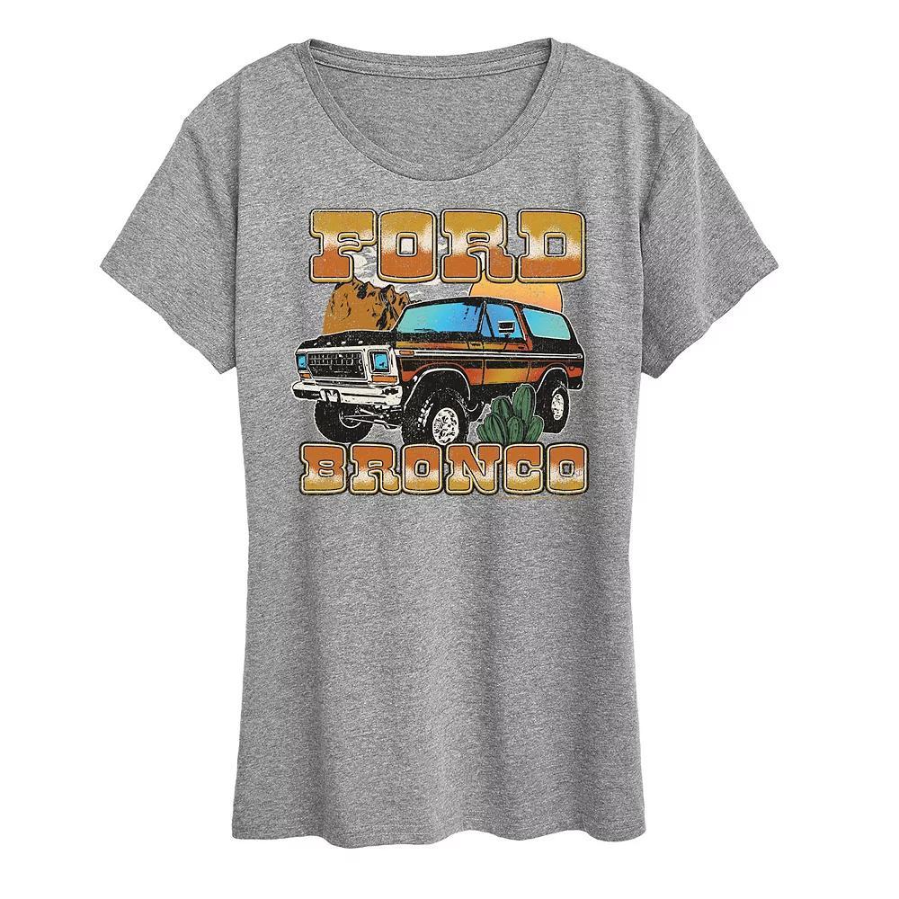 Women's Ford Vintage Bronco Desert Graphic Tee, Size: Medium, Grey Gray Product Image