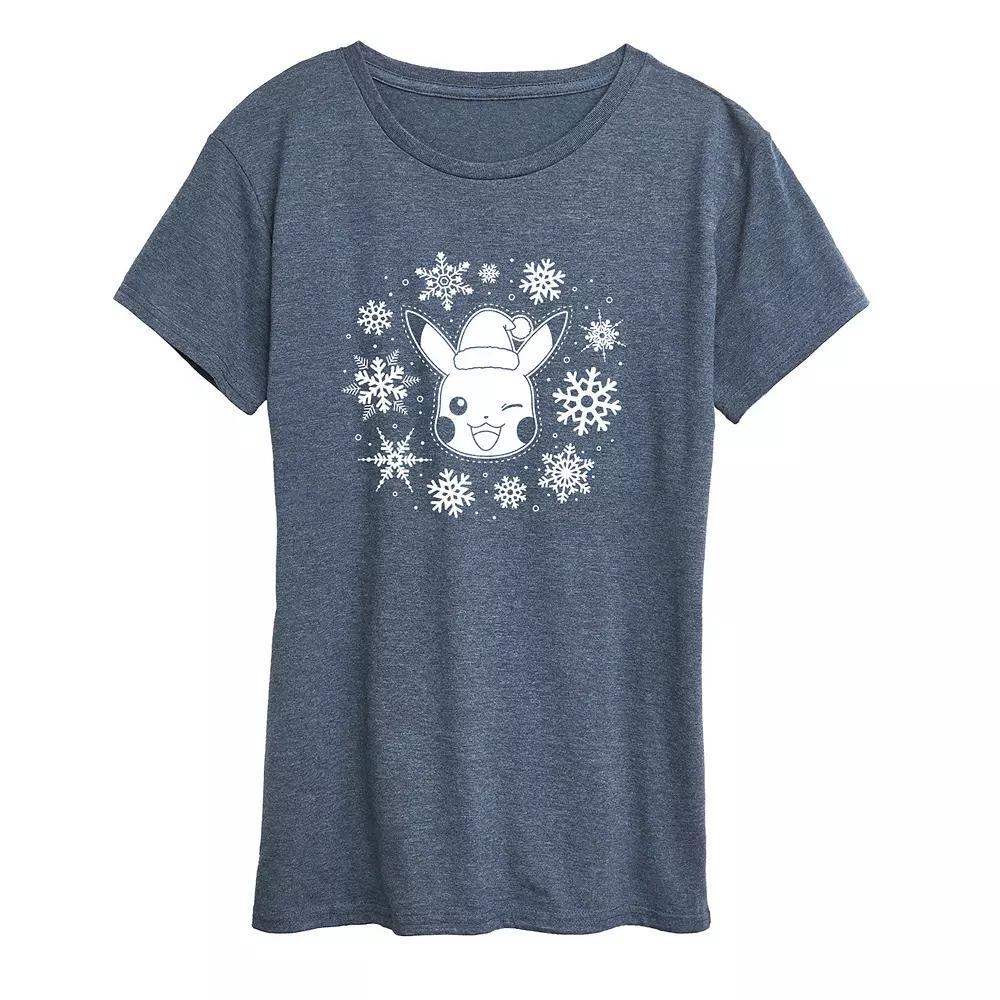 Women's Pokemon Pikachu Snowflakes Tee,  Product Image