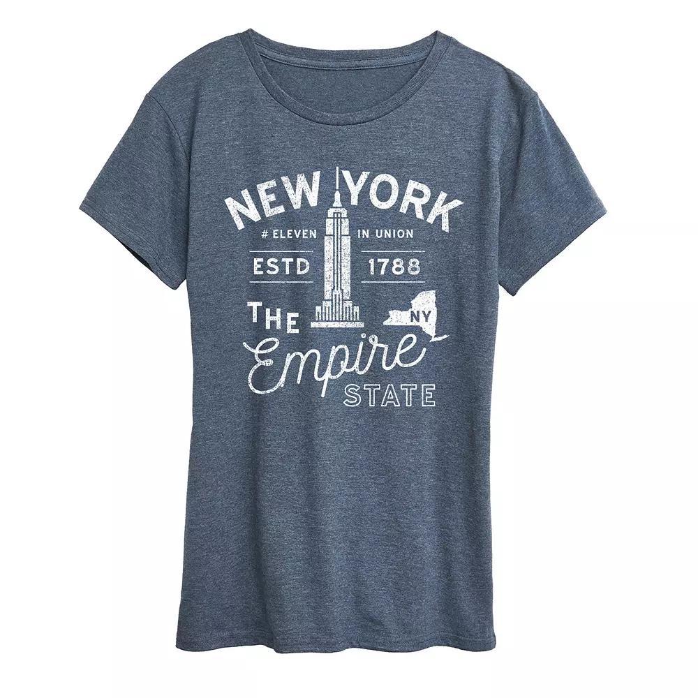 Women's New York Empire State Graphic Tee, Size: Small, Grey Blue Product Image