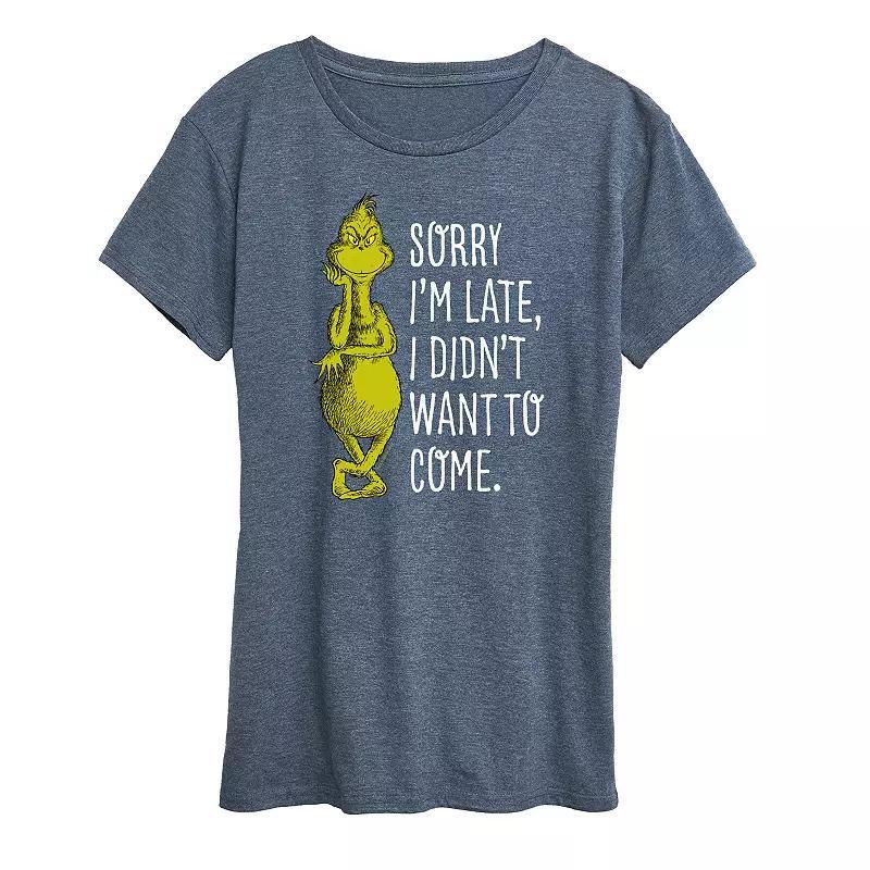 Women's Dr. Seuss The Grinch Sorry I'm Late Graphic Tee, Girl's,  Product Image