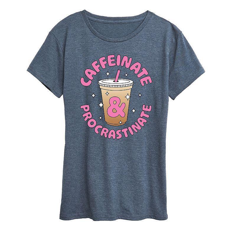 Women's Caffeinate And Procrastinate Graphic Tee, Girl's,  Product Image